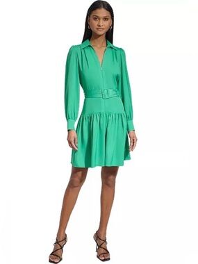 Karl Lagerfeld Zipper Detail Drop Waist Dress